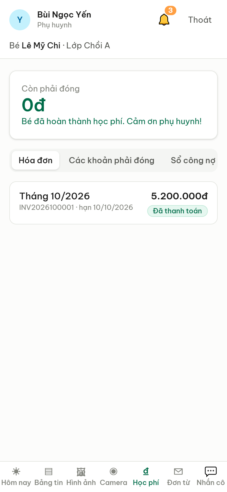 Học phí và thanh toán VietQR